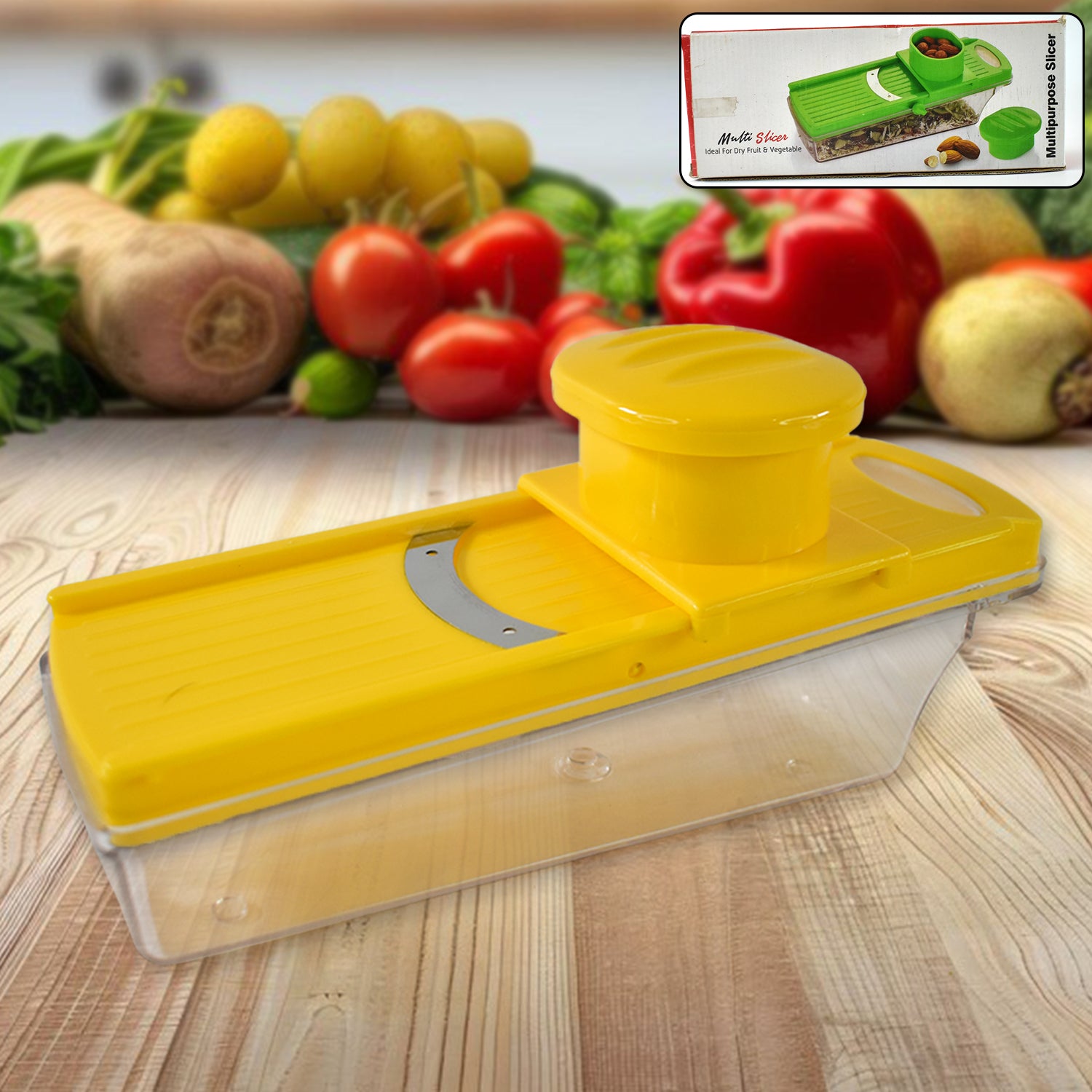 Big Multipurpose Vegetable And Fruit Slicer (Yellow  1 Pc) Big Multipurpose Vegetable And Fruit Slicer (Yellow  1 Pc)